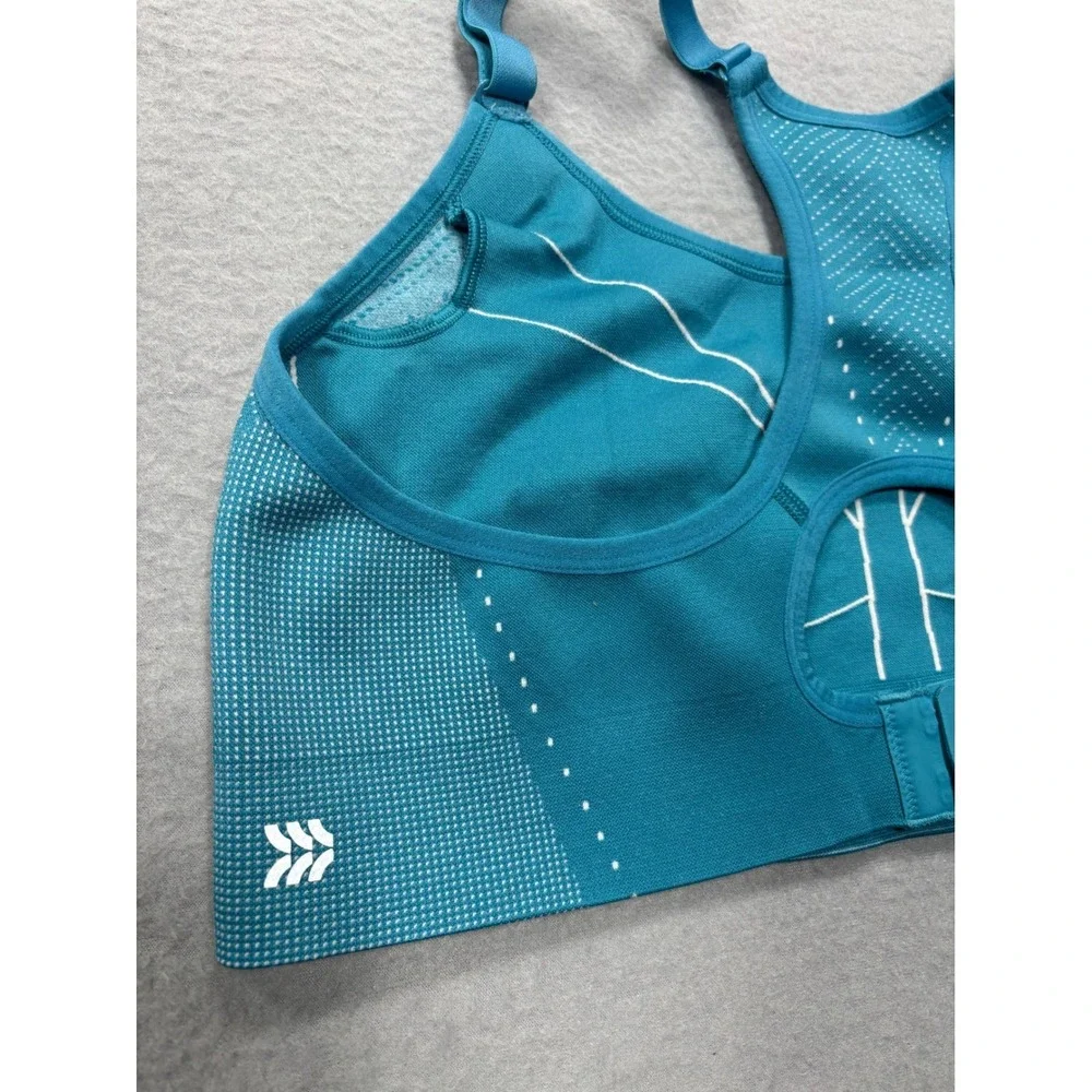 All in Motion Sports Bra Large Support Adjustable‎ Straps Teal Blue Workout